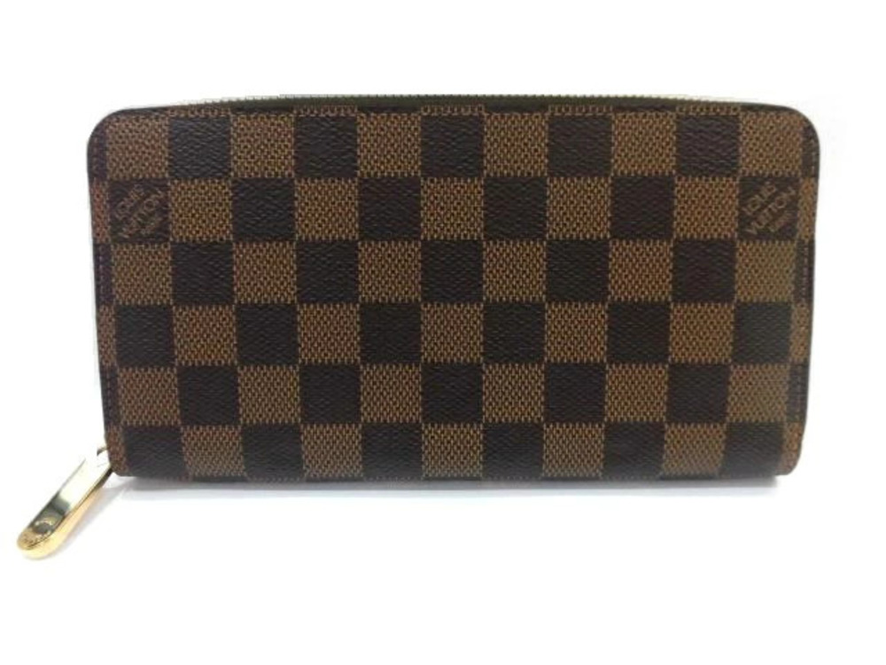 LOUIS VUITTON Zippy Wallet Round Zipper Long Damier Ebene Brown